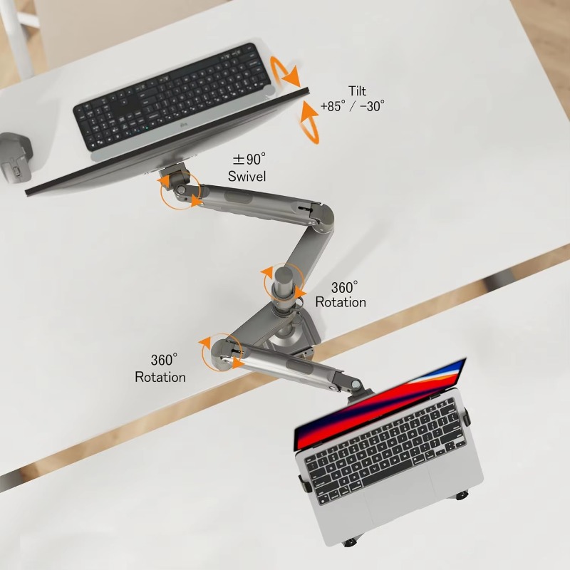 Dual Arm 2 in 1 Combo Laptop M - Adjustable Monitor Mount ulasan dan harga